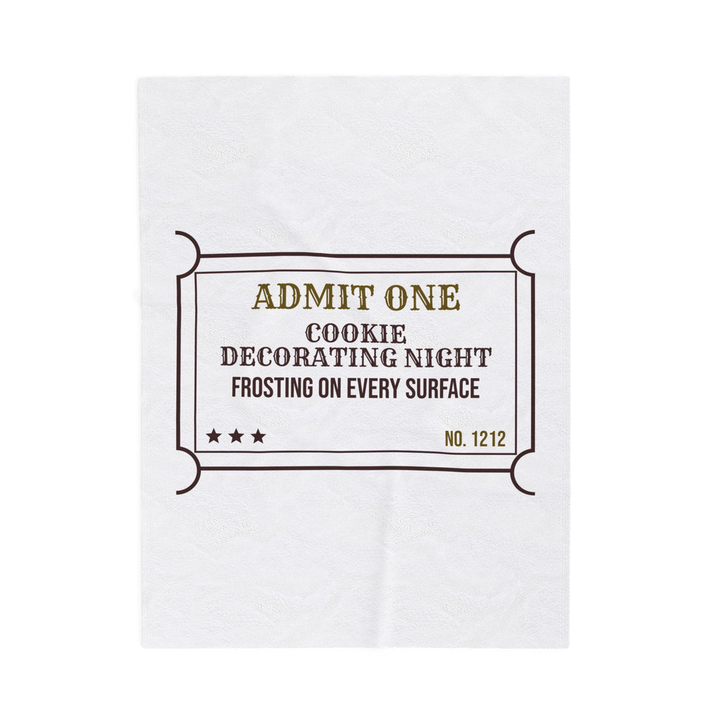 Funny Christmas Baking Throw Blanket Cookie Decorating Night Ticket