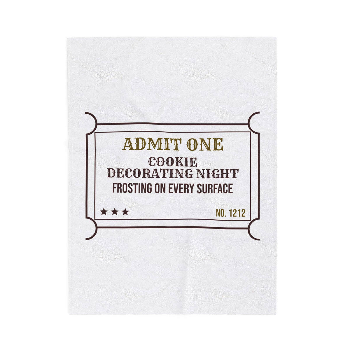 Funny Christmas Baking Throw Blanket Cookie Decorating Night Ticket