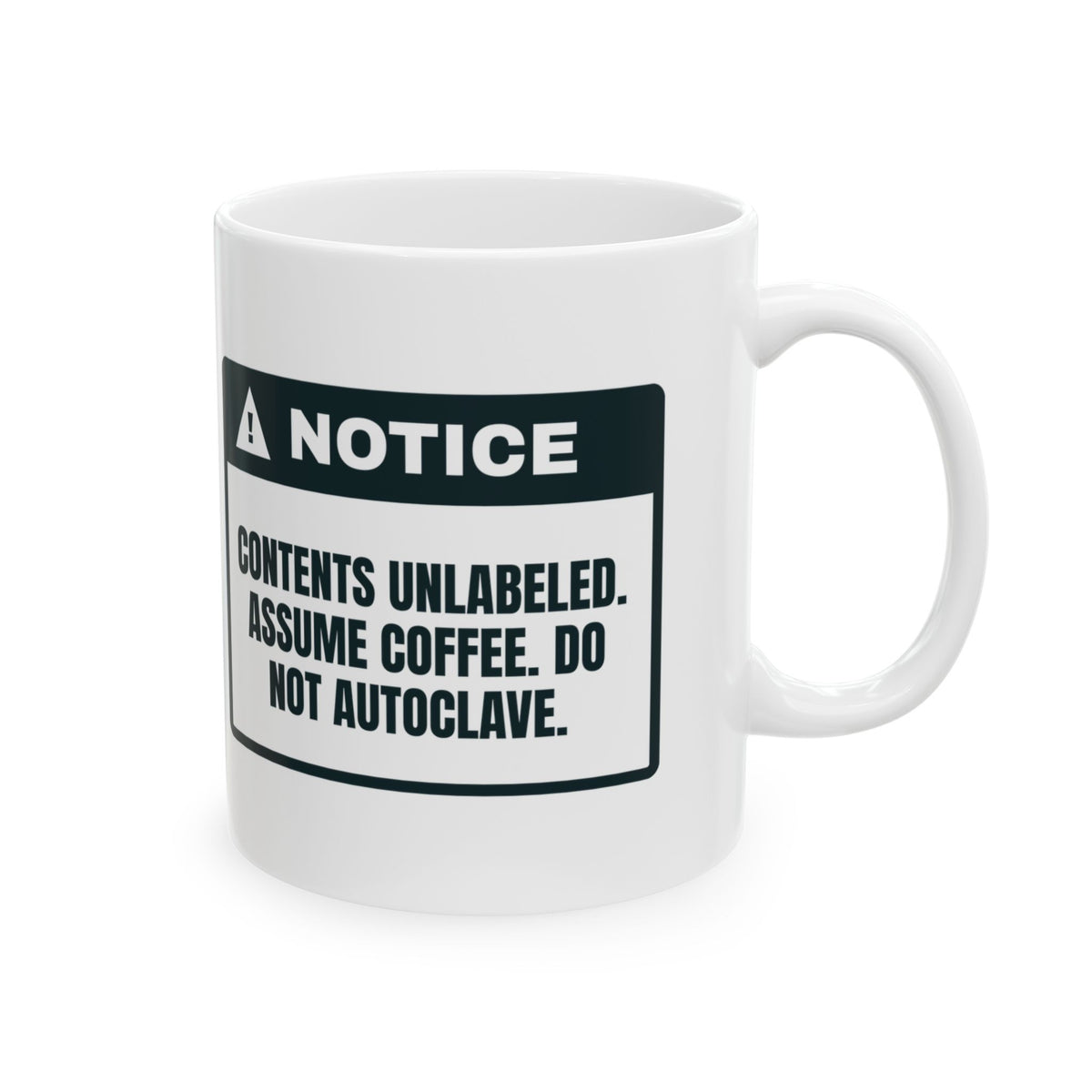 Funny Lab Coffee Mug Contents Unlabeled Do Not Autoclave