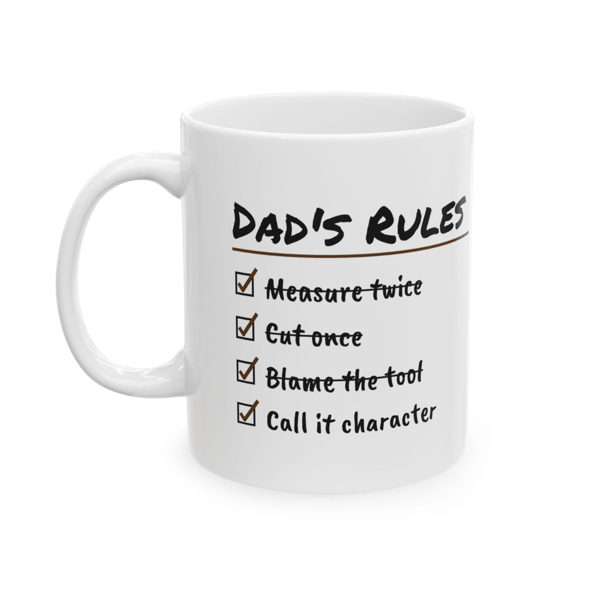 Funny Dad Coffee Mug Dads Rules Checklist For Dads
