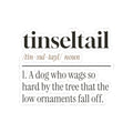 Funny Christmas Dog Sticker Tinseltail Definition For Dog Lovers