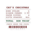 Funny Christmas Cat Sticker Bows Stolen Receipt For Cat Owners