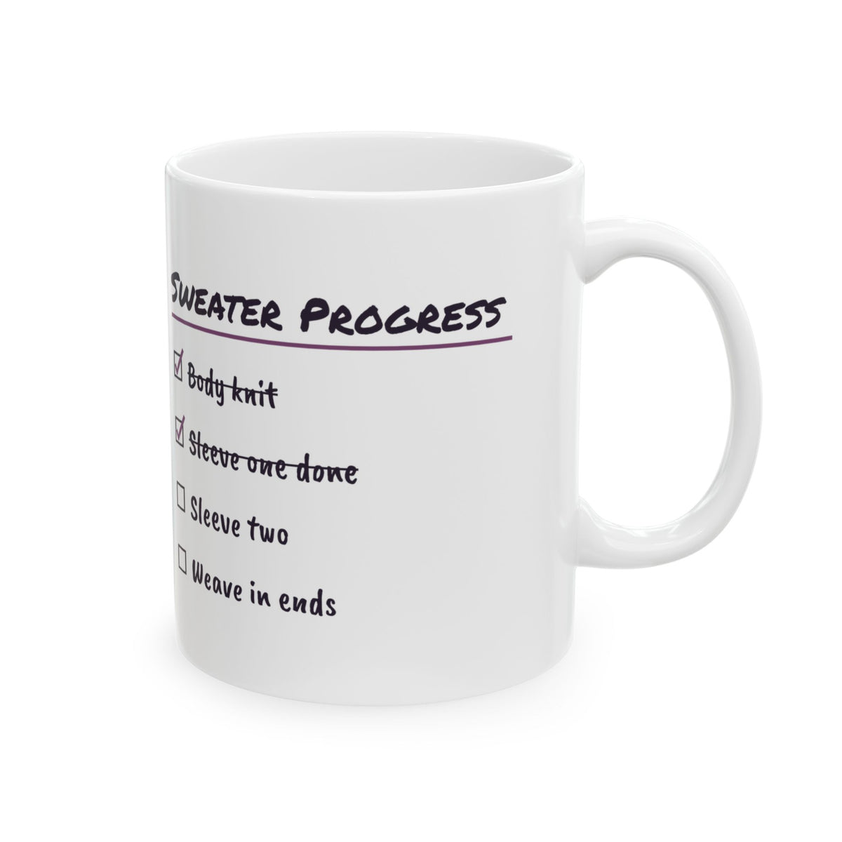 Funny Knitting Mug Second Sleeve Starting Any Year Now Checklist