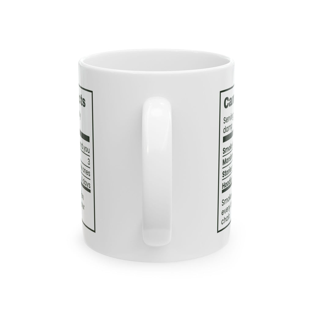 Campfire Coffee Mug The Smoke Follows Me Around Funny Camping Label
