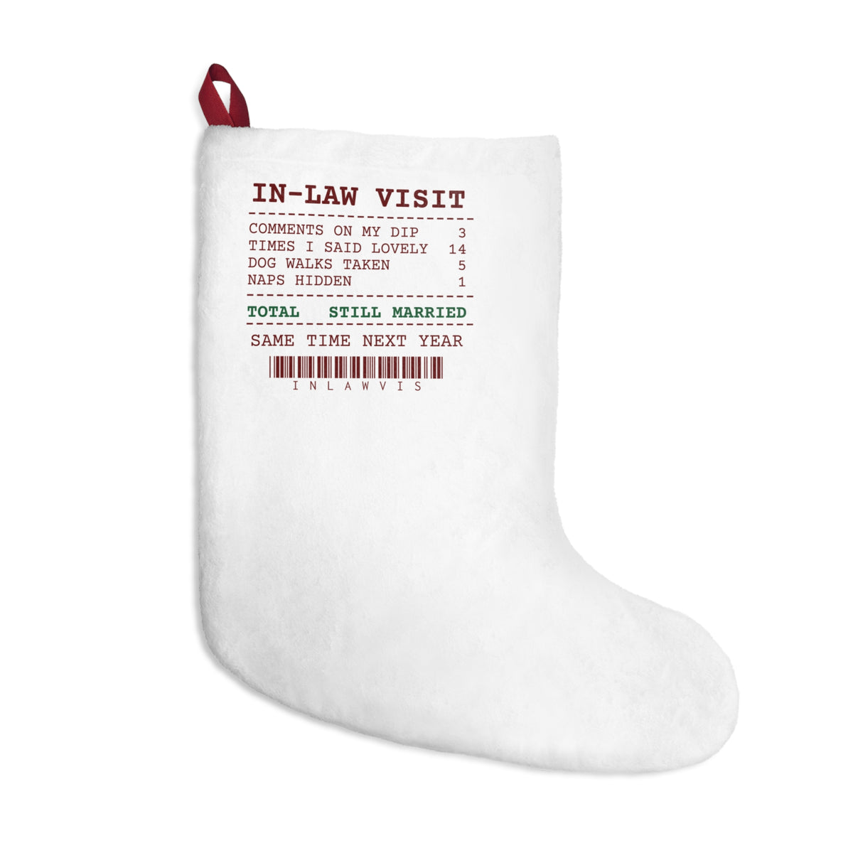 Funny Christmas In-Laws Christmas Stocking Times I Said Lovely 14 Receipt