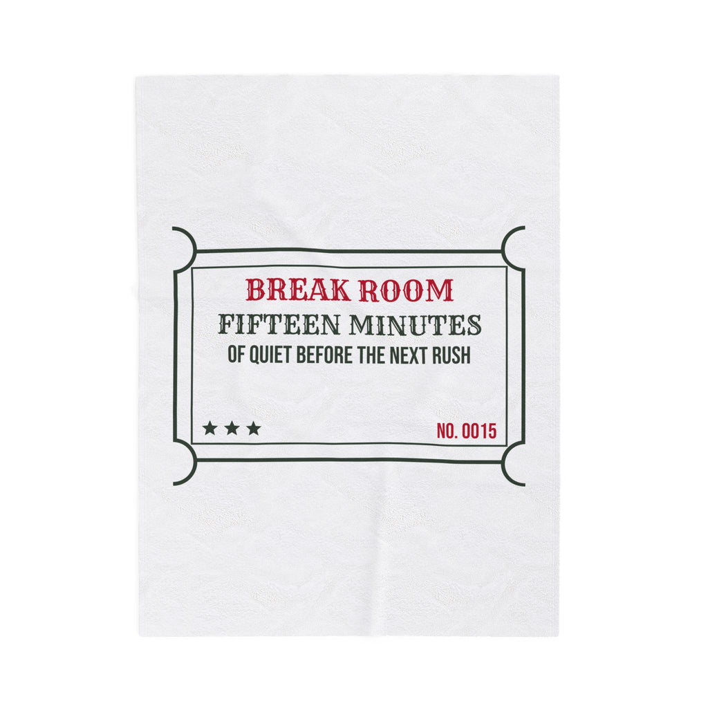 Funny Retail Christmas Throw Blanket Break Room Fifteen Minutes Ticket