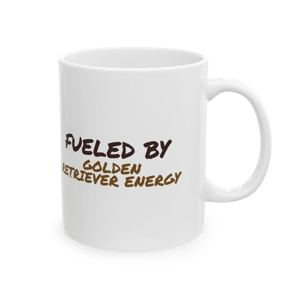 Golden Retriever Energy Coffee Mug Fueled By