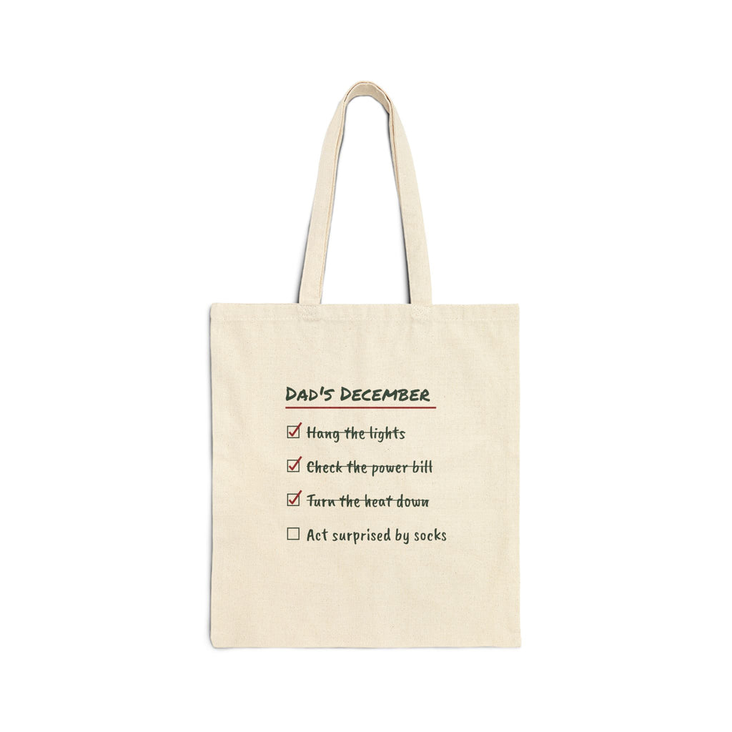 Funny Dad Christmas Tote Bag Act Surprised By Socks Checklist
