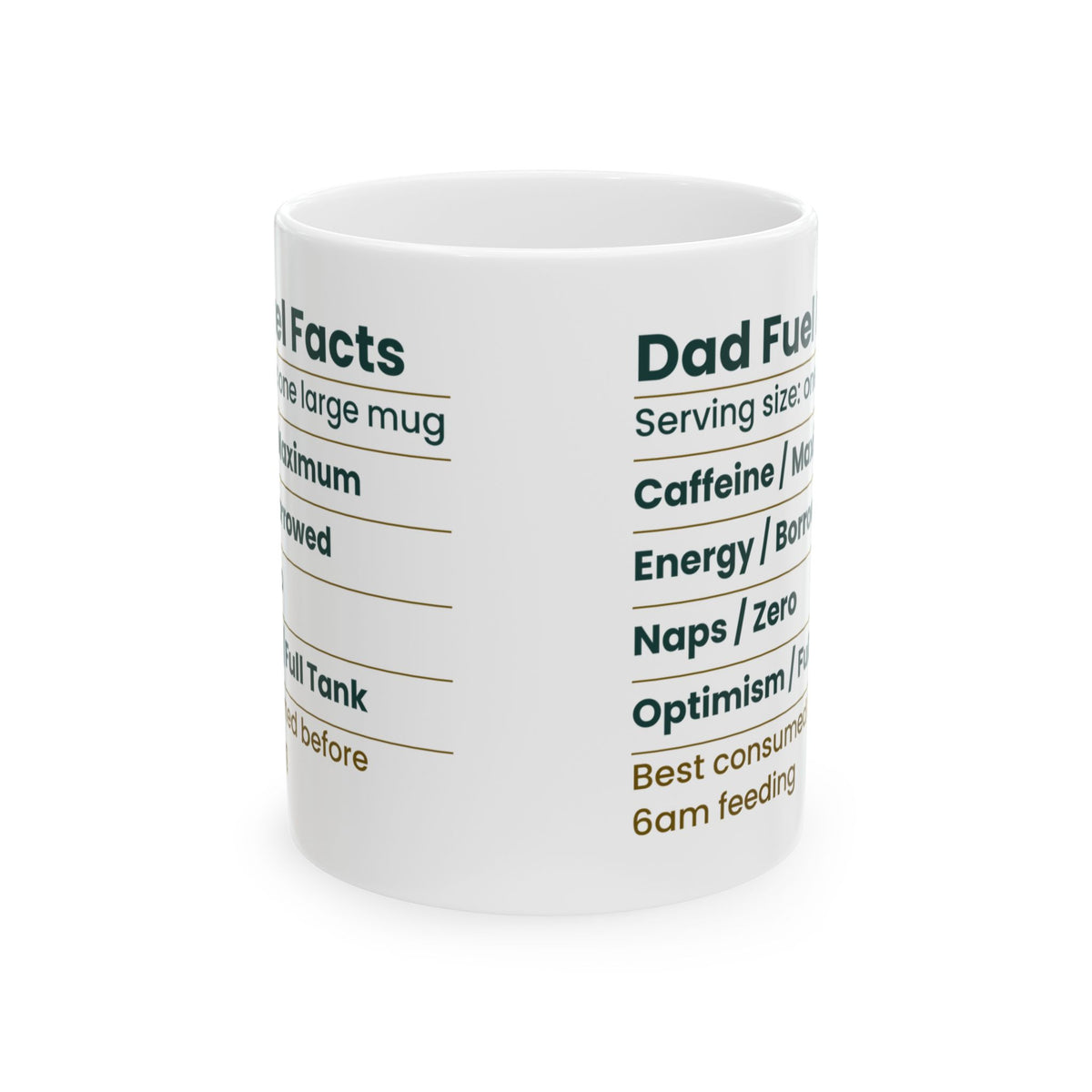 Dad Fuel Facts Caffeine Maximum Coffee Mug