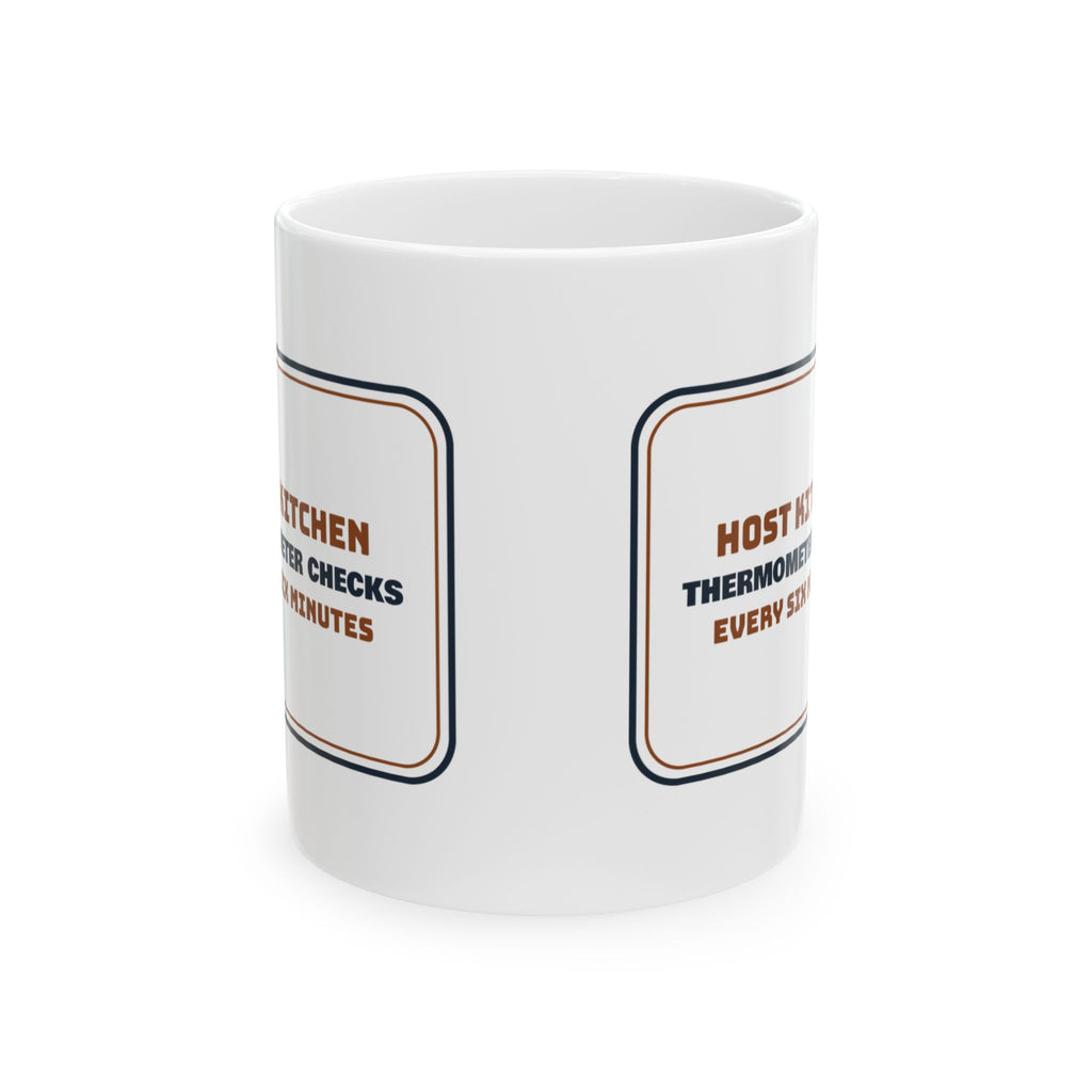 Funny Thanksgiving Host Coffee Mug Turkey Thermometer Checks