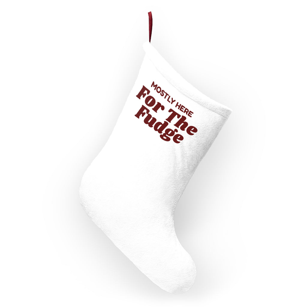 Funny Christmas Introvert Christmas Stocking Mostly Here For The Fudge