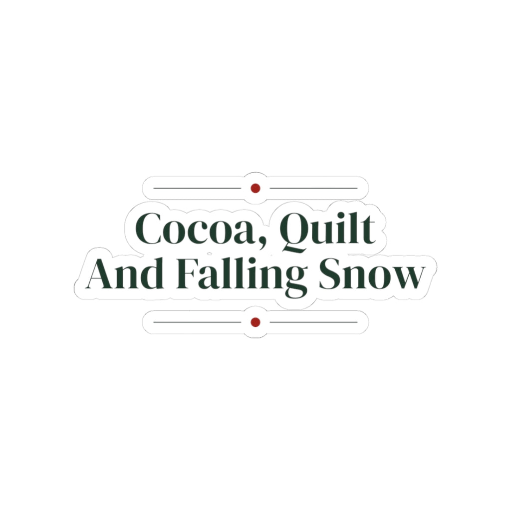 Cozy Christmas Sticker Cocoa Quilt And Falling Snow Winter Cup