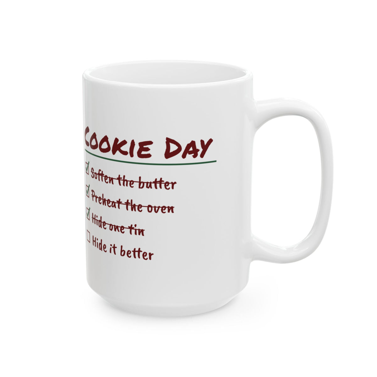 Funny Christmas Cookie Baking Coffee Mug Hide One Tin Checklist