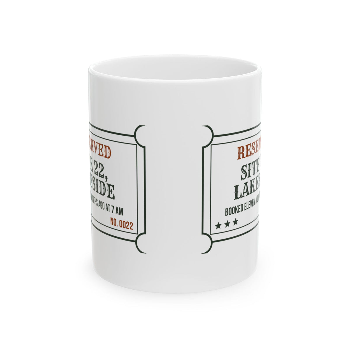 Funny Camping Coffee Mug Booked At 7:00:01 Eleven Months Early