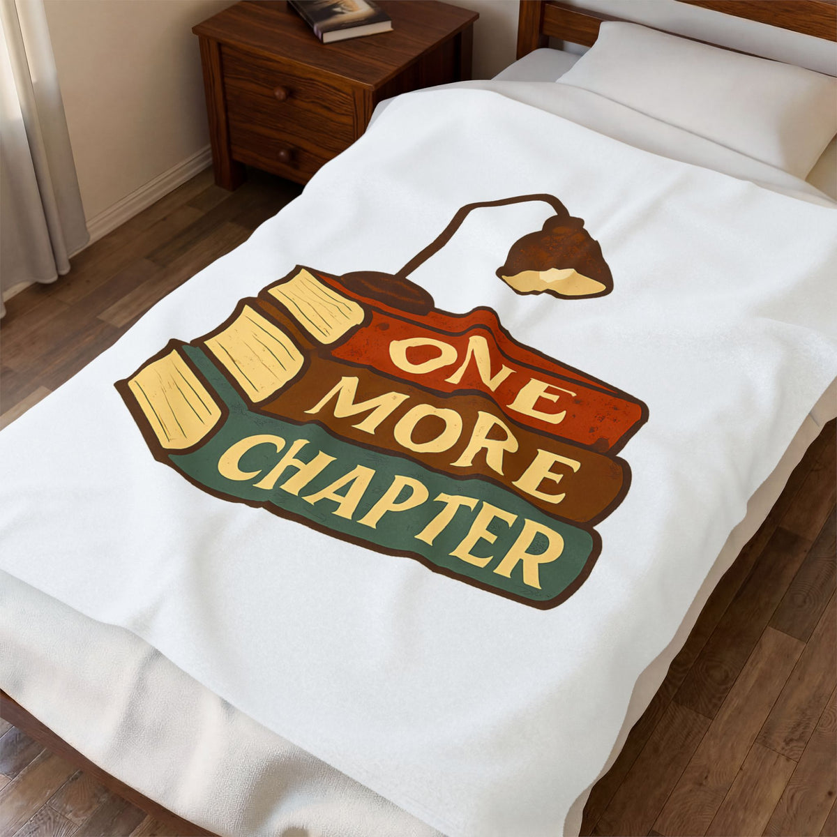 One More Chapter Funny Book Lover Reading Throw Blanket