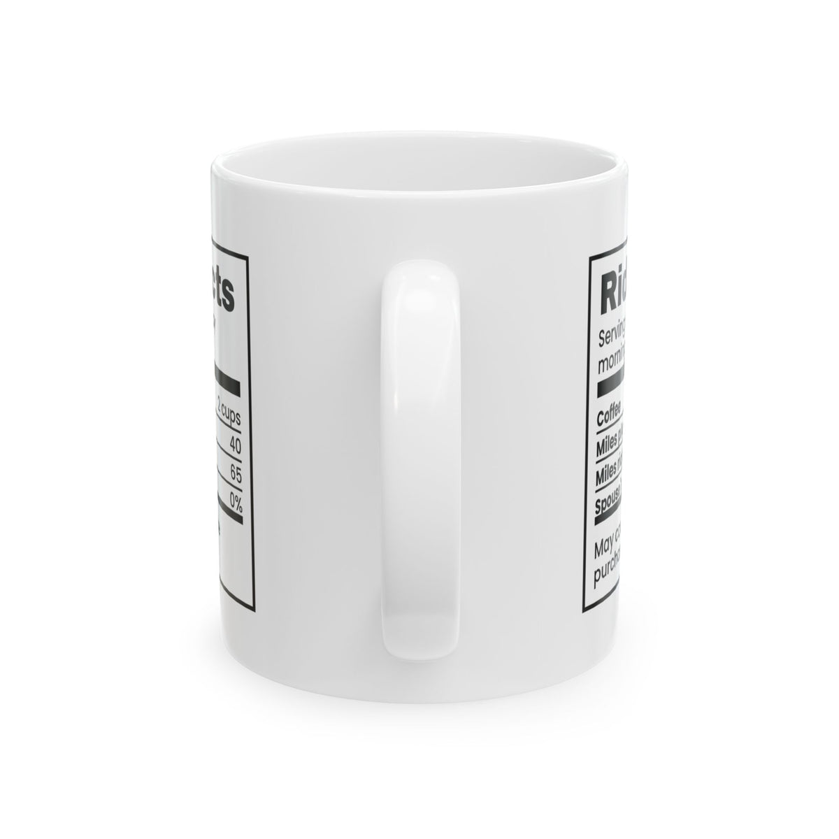 Cycling Coffee Mug Miles Planned 40 Ridden 65