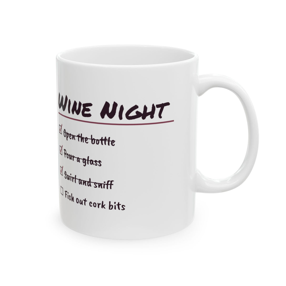 Funny Wine Lover Mug Fish Out The Cork Bits Wine Checklist