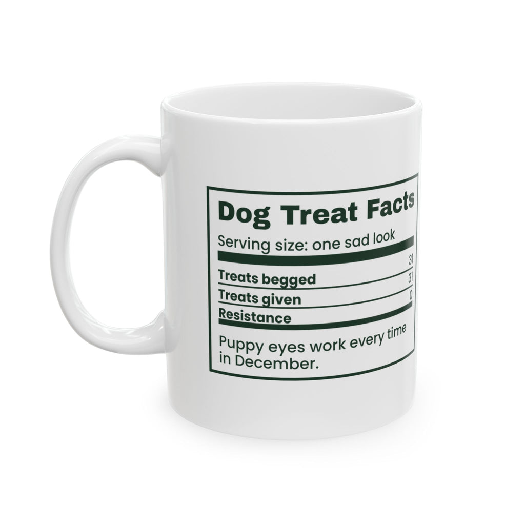 Funny Christmas Dog Coffee Mug Dog Treat Nutrition Facts Label