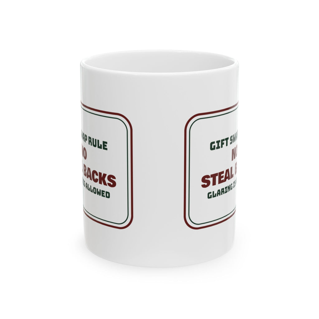 Funny White Elephant Coffee Mug No Steal Backs Glaring Is Allowed