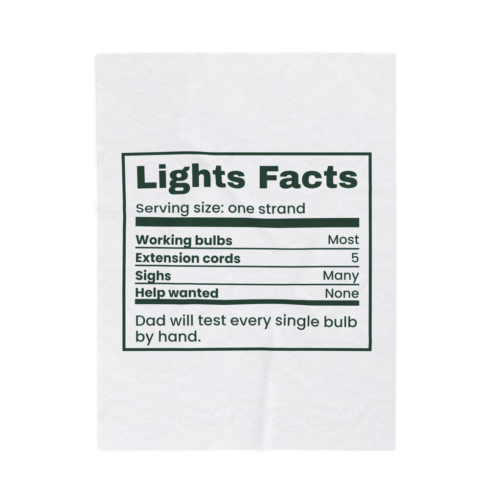 Funny Dad Christmas Throw Blanket Lights Facts Label For Dad