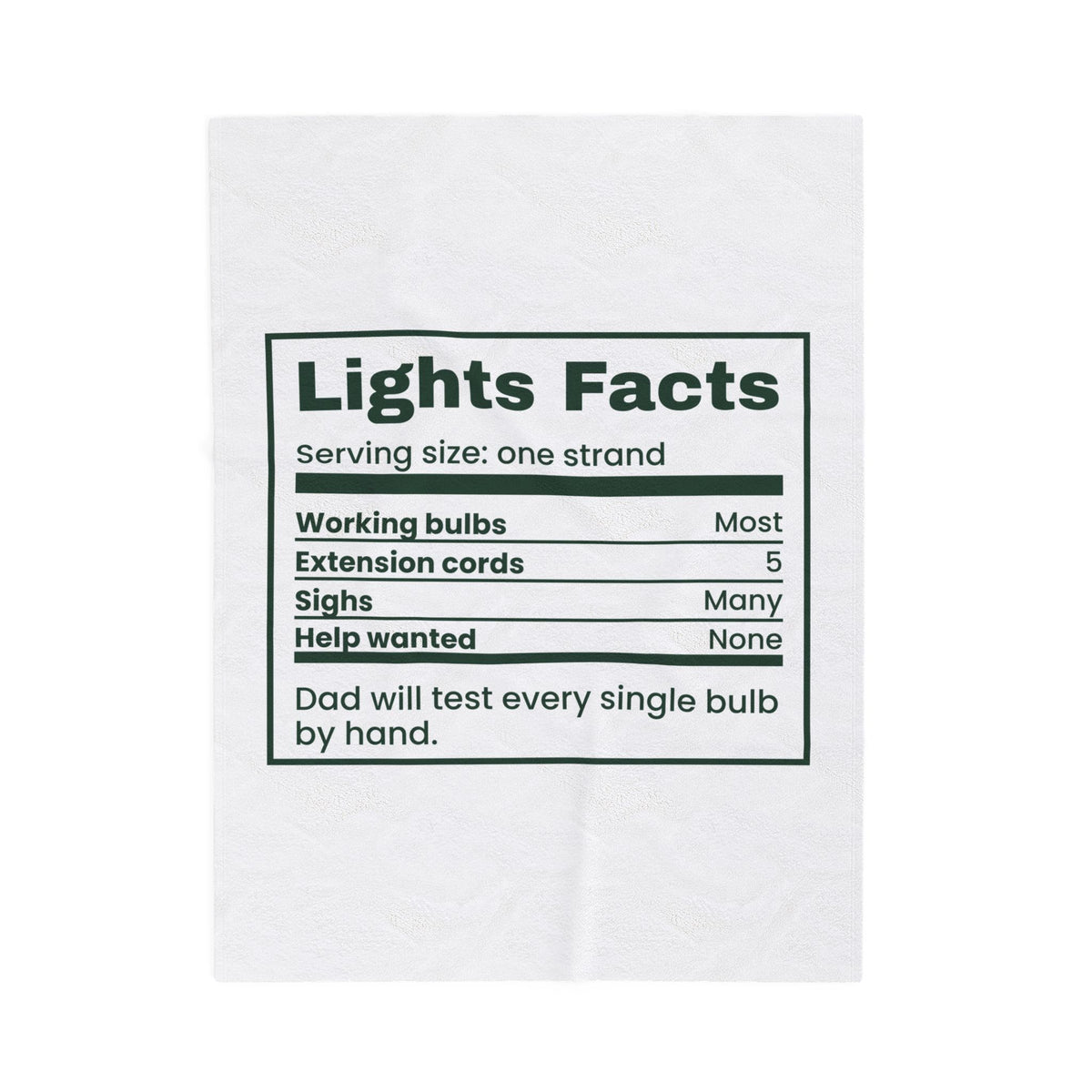 Funny Dad Christmas Throw Blanket Lights Facts Label For Dad