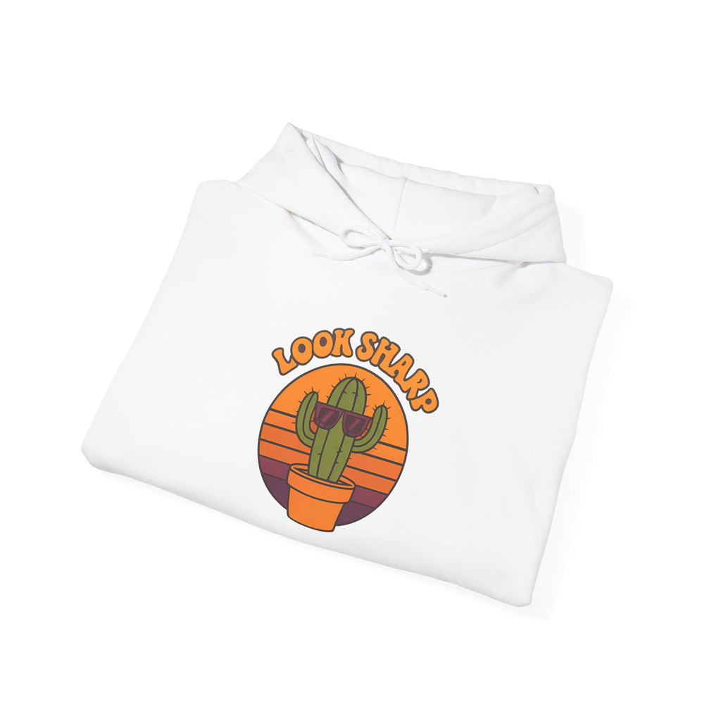 Look Sharp Funny Retro Cactus Plant Lover Hoodie