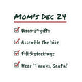 Funny Christmas Sticker Mom's Christmas Eve Checklist For Mom