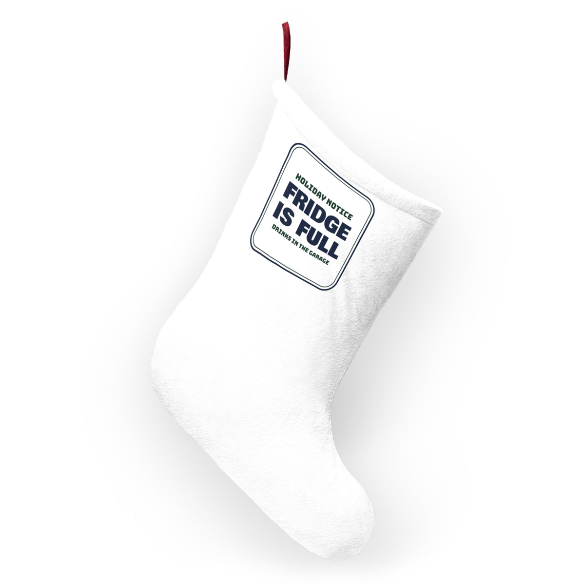 Funny Christmas Stocking Fridge Is Full Drinks In The Garage For