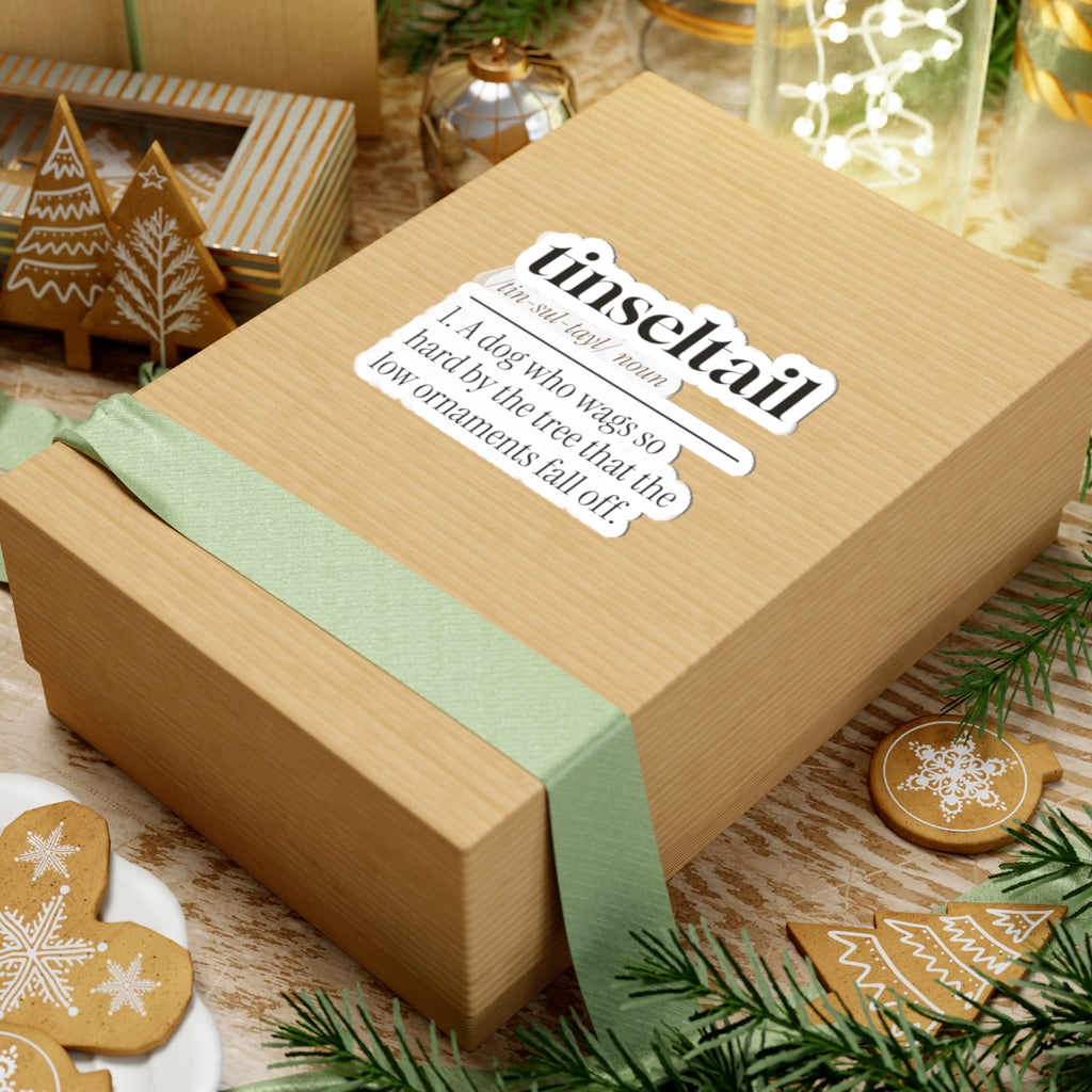 Funny Christmas Dog Sticker Tinseltail Definition For Dog Lovers