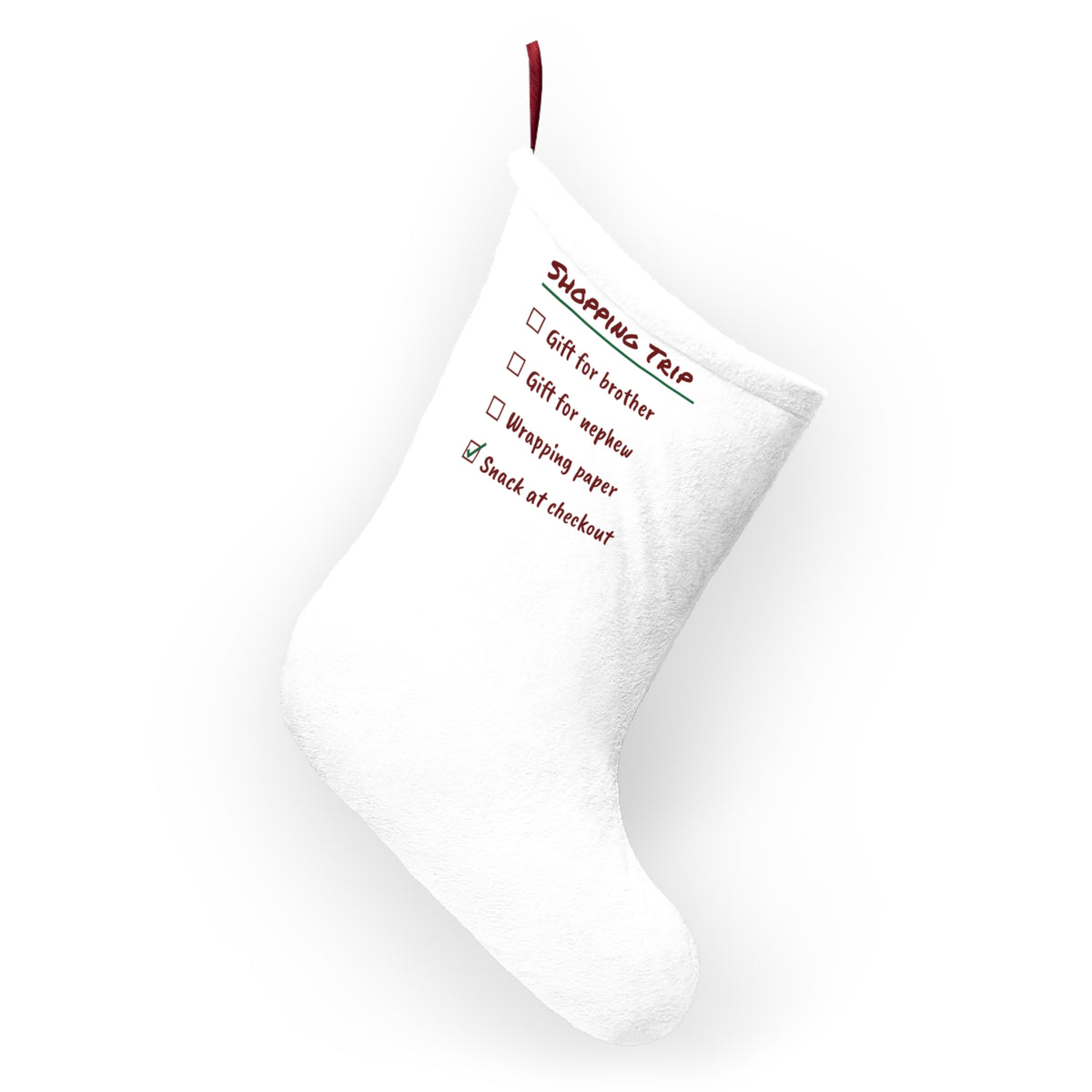 Funny Christmas Shopping Christmas Stocking Gifts Bought Zero Checklist