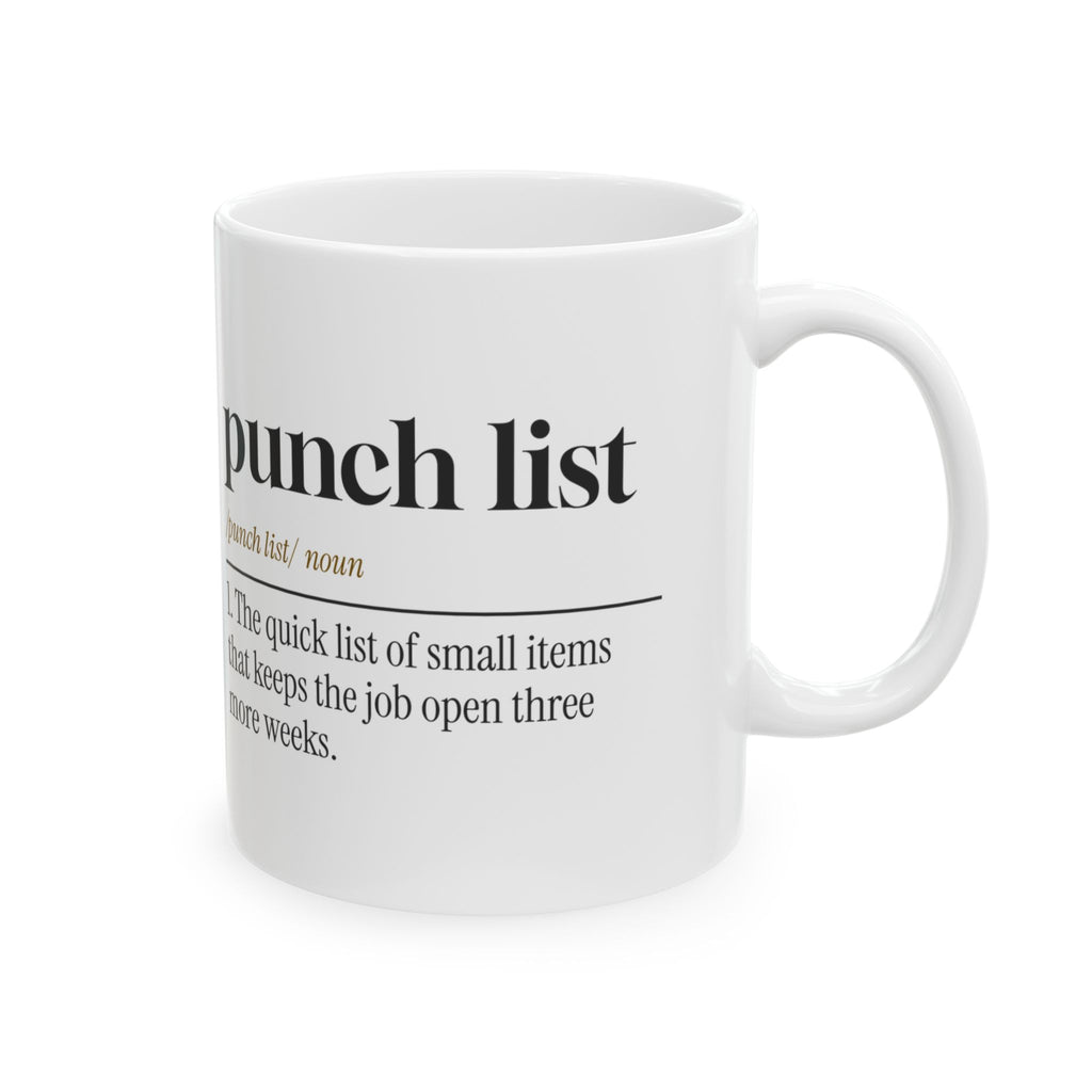 Funny Construction Worker Coffee Mug Punch List Definition