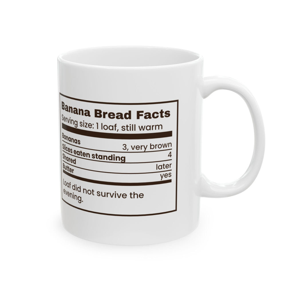Funny Baking Coffee Mug Banana Bread Facts Nutrition Label
