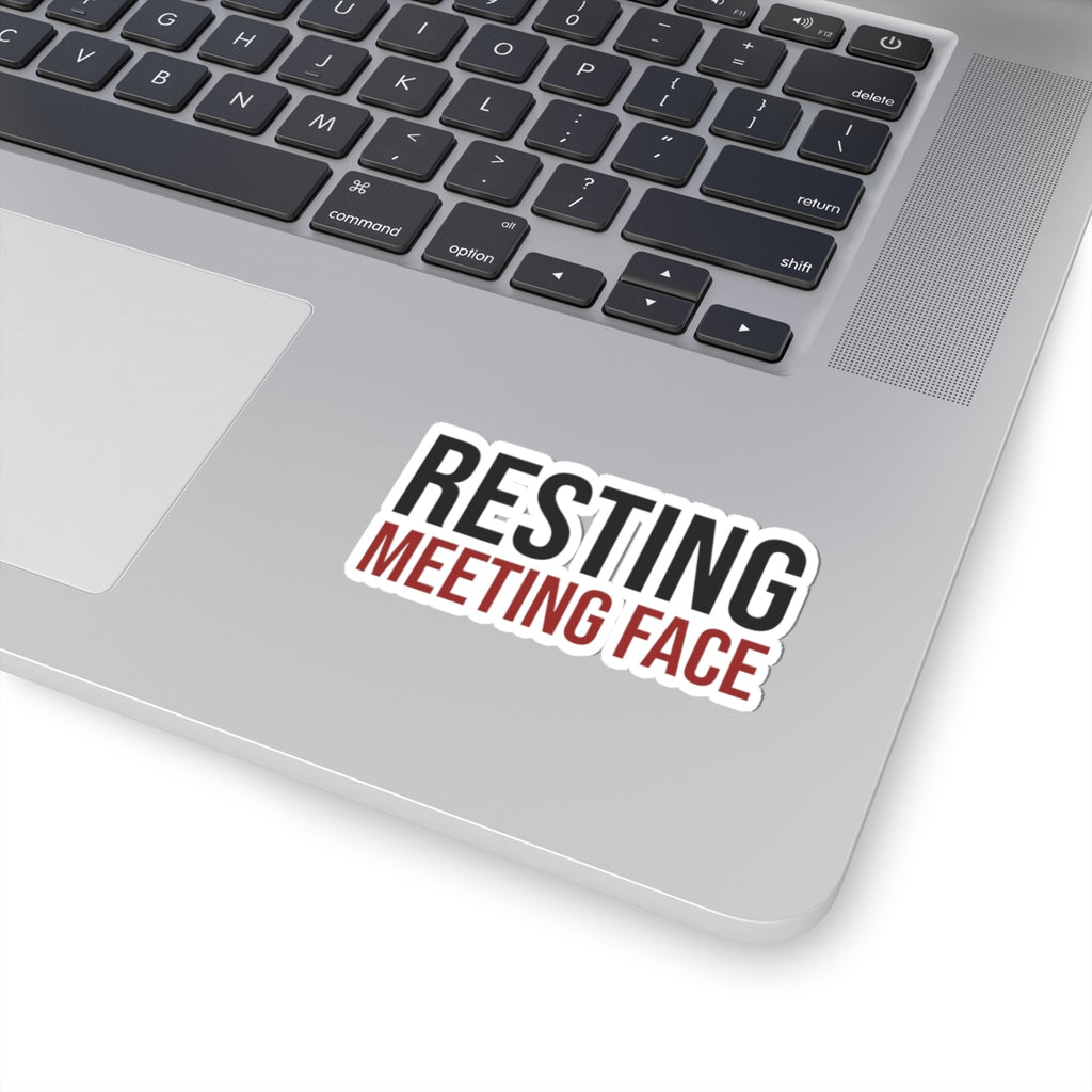 Resting Meeting Face Sticker, Funny Sarcasm