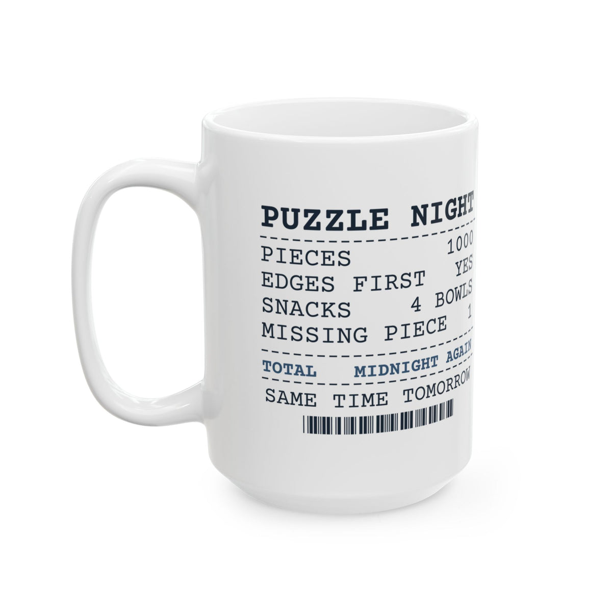 Funny Puzzle Coffee Mug Puzzle Night Receipt For Jigsaw Lovers