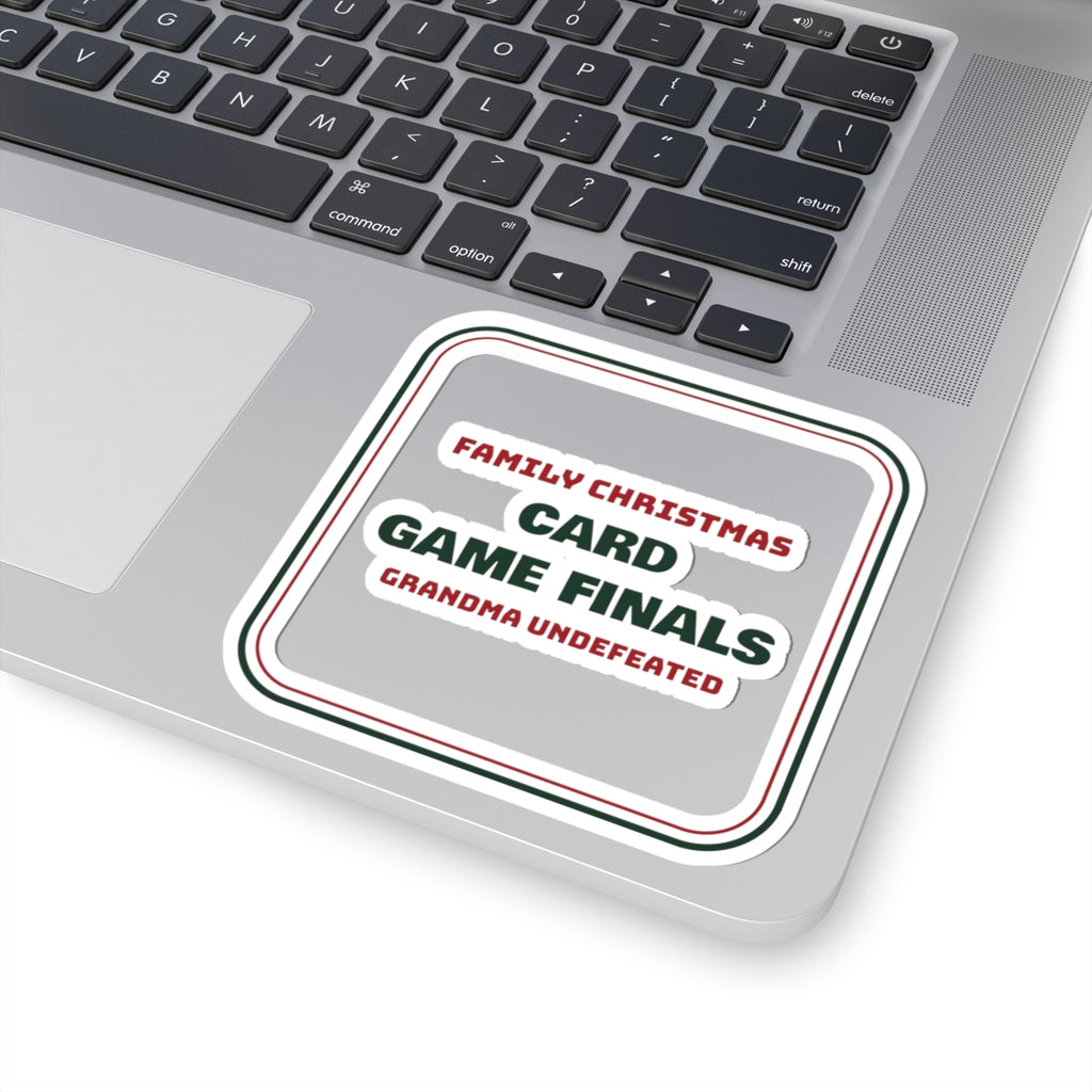 Funny Christmas Sticker Card Game Finals Grandma Undefeated Sign