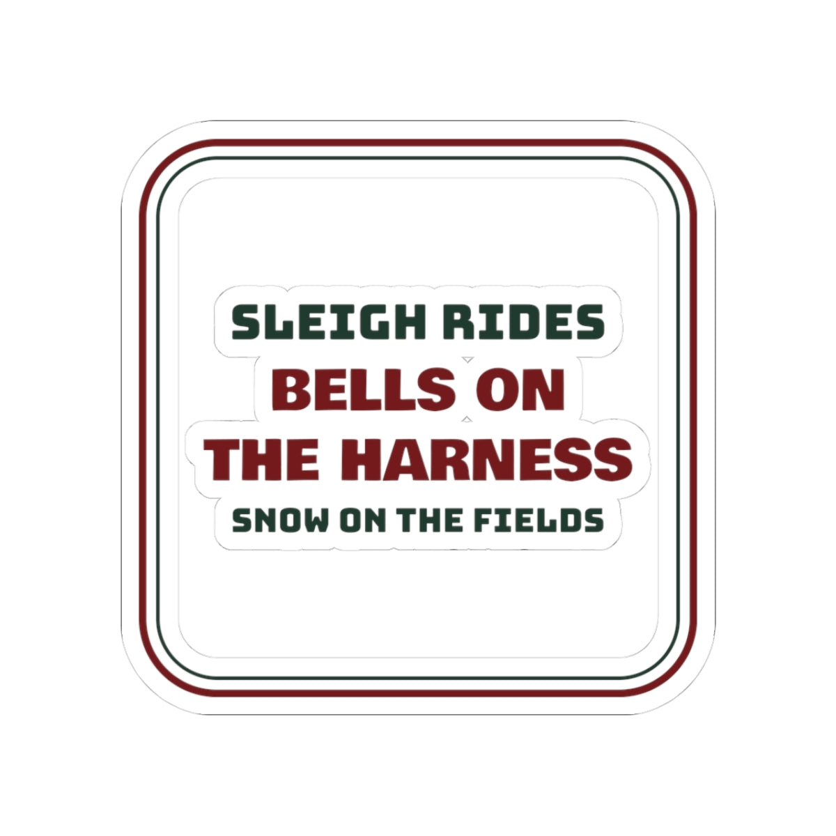 Christmas Sticker Sleigh Rides Bells On The Harness Vintage Sign
