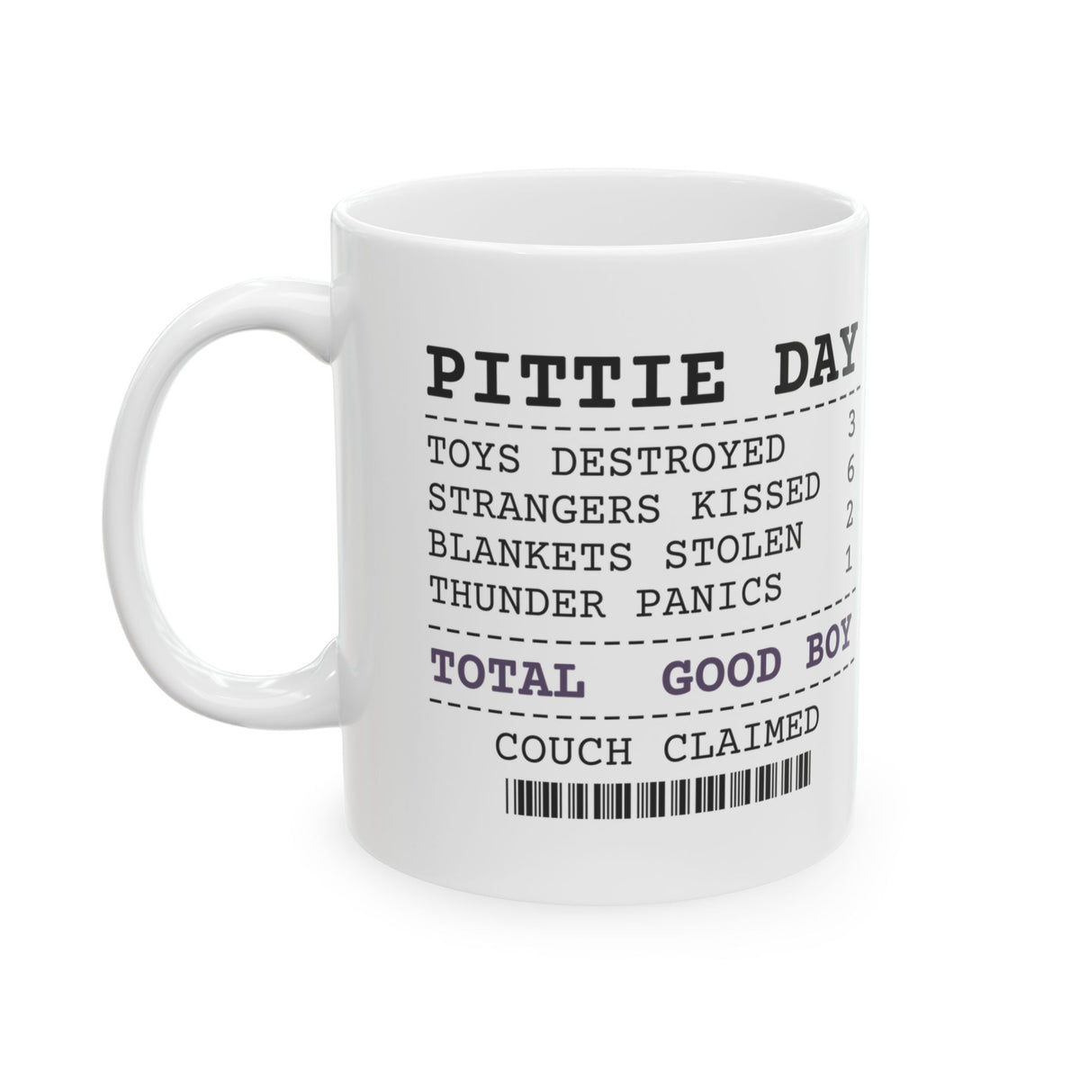 Funny Pit Bull Coffee Mug Toys Destroyed 3 Thunder Panics 1 Receipt