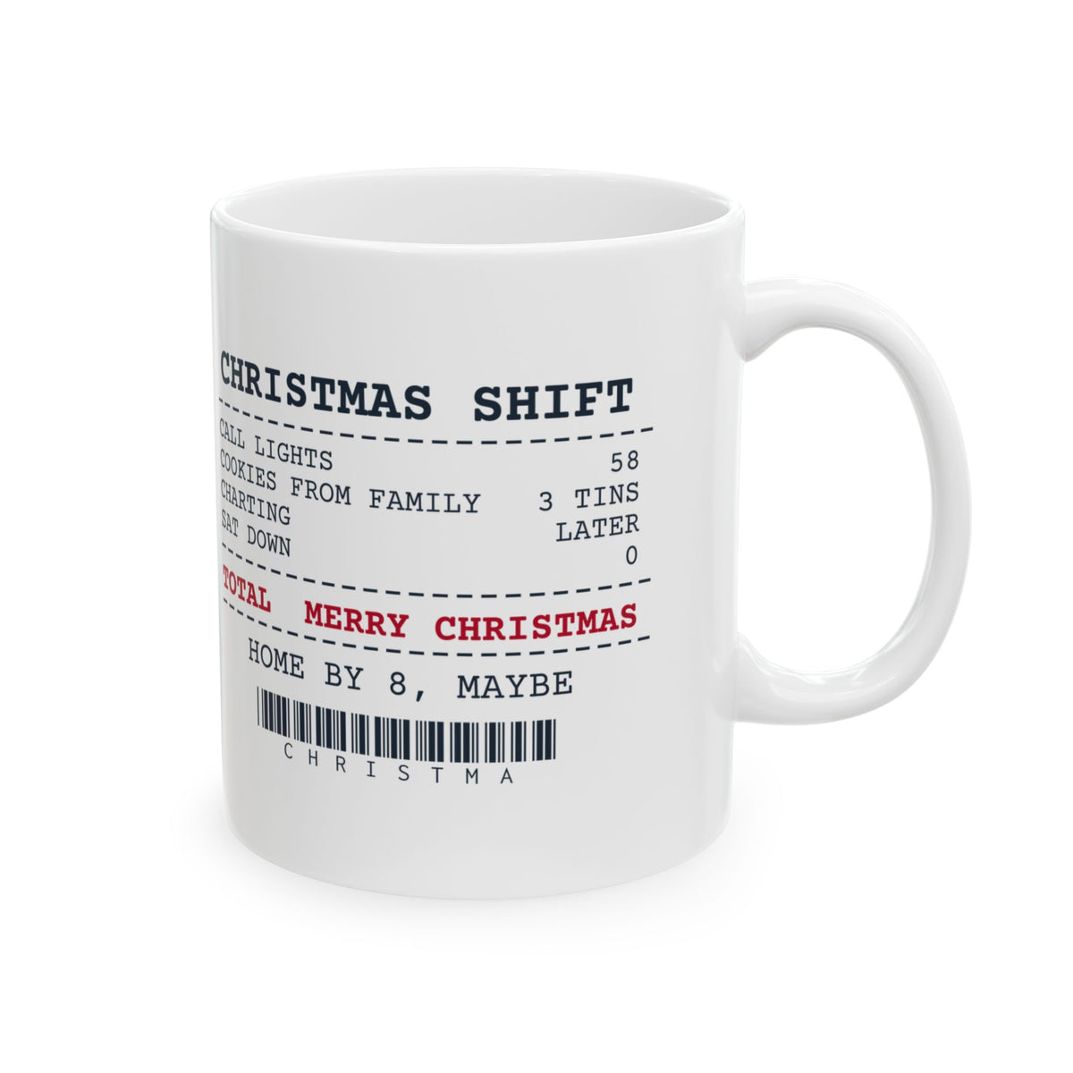 Funny Christmas Nurse Coffee Mug Call Lights 58 Cookie Tins 3 Receipt