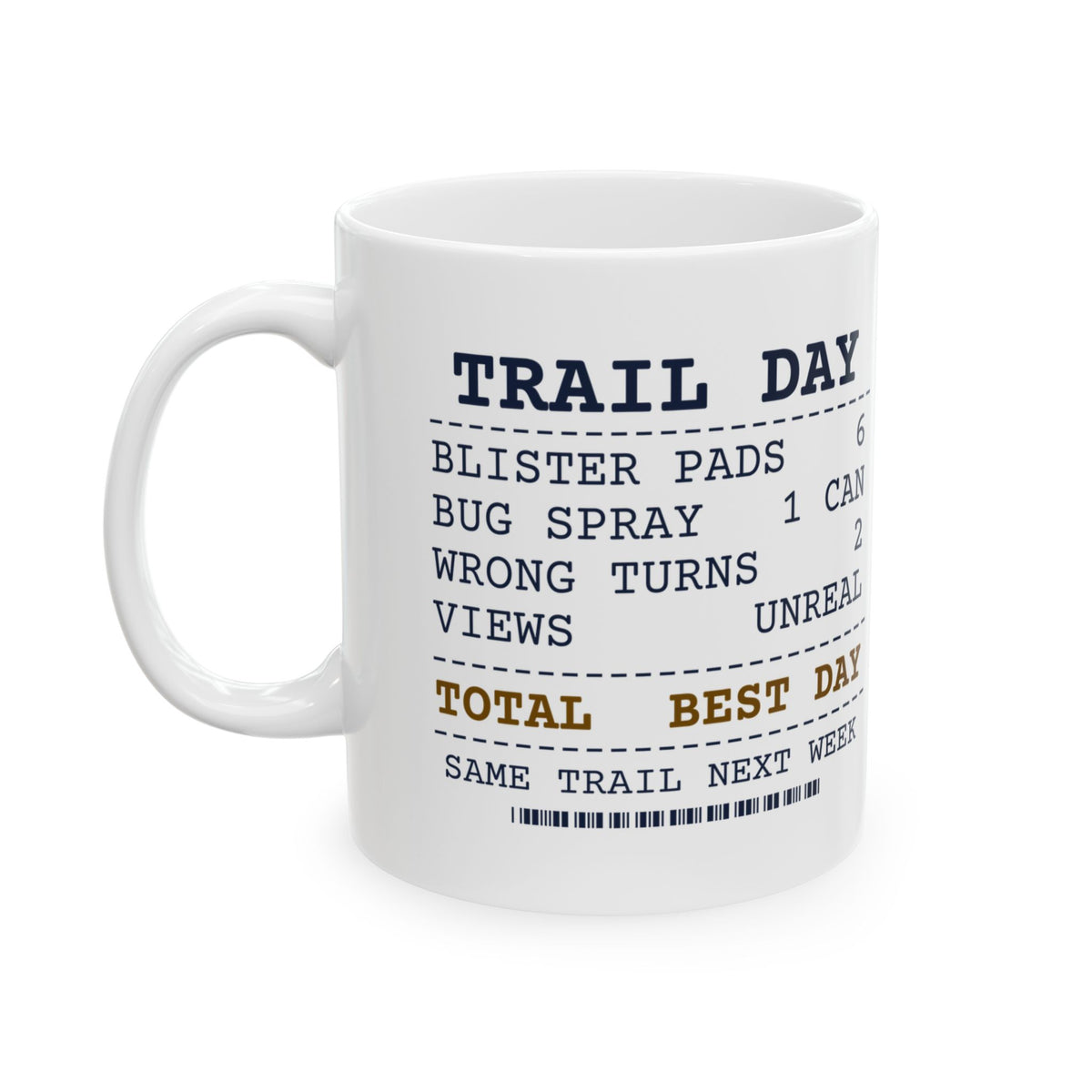 Funny Hiker Mug Trail Day Receipt Wrong Turns Views Unreal