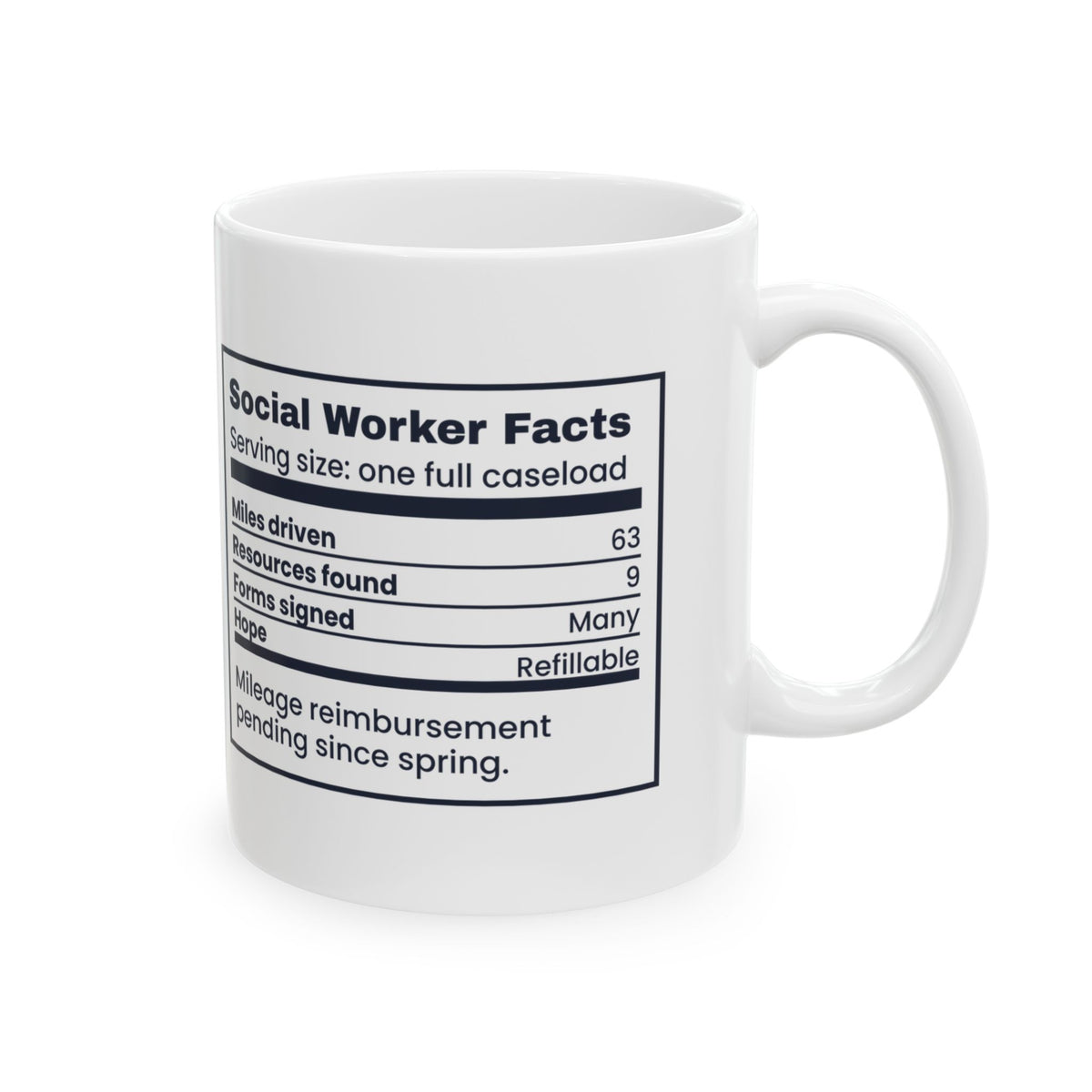 Funny Social Worker Mug Social Worker Facts Miles Driven Hope
