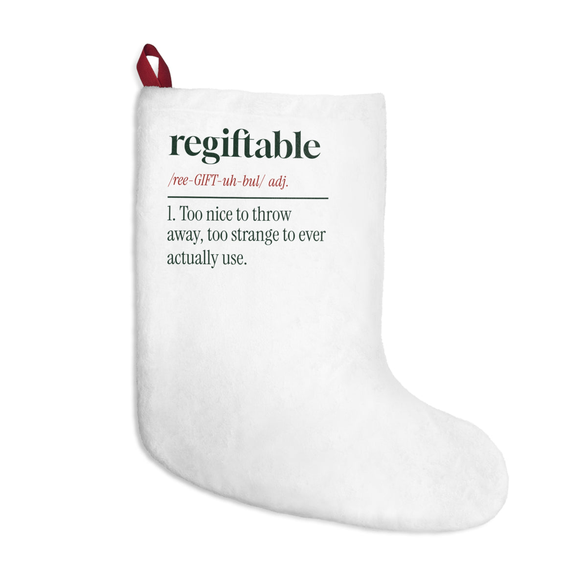 Funny White Elephant Christmas Stocking Regiftable Definition For Gift