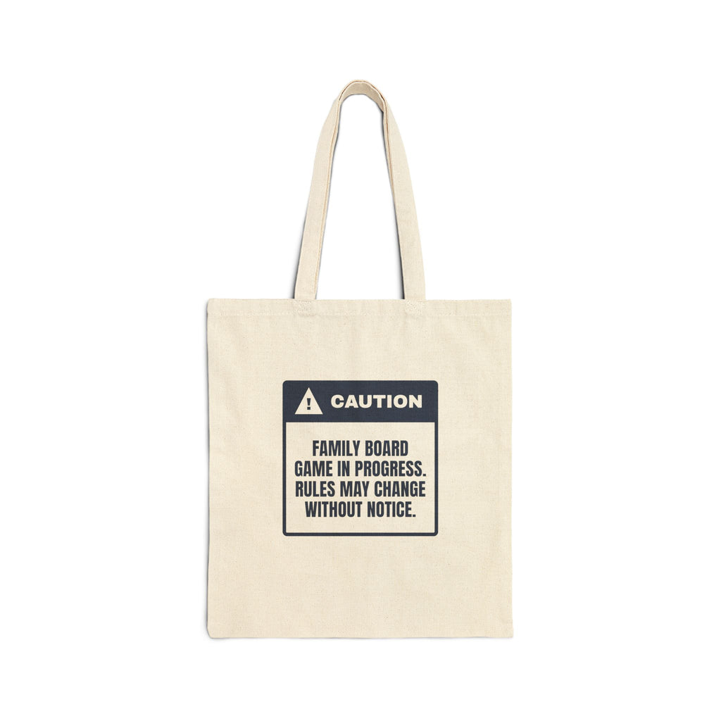 Funny Family Christmas Tote Bag Family Game Night Caution Label