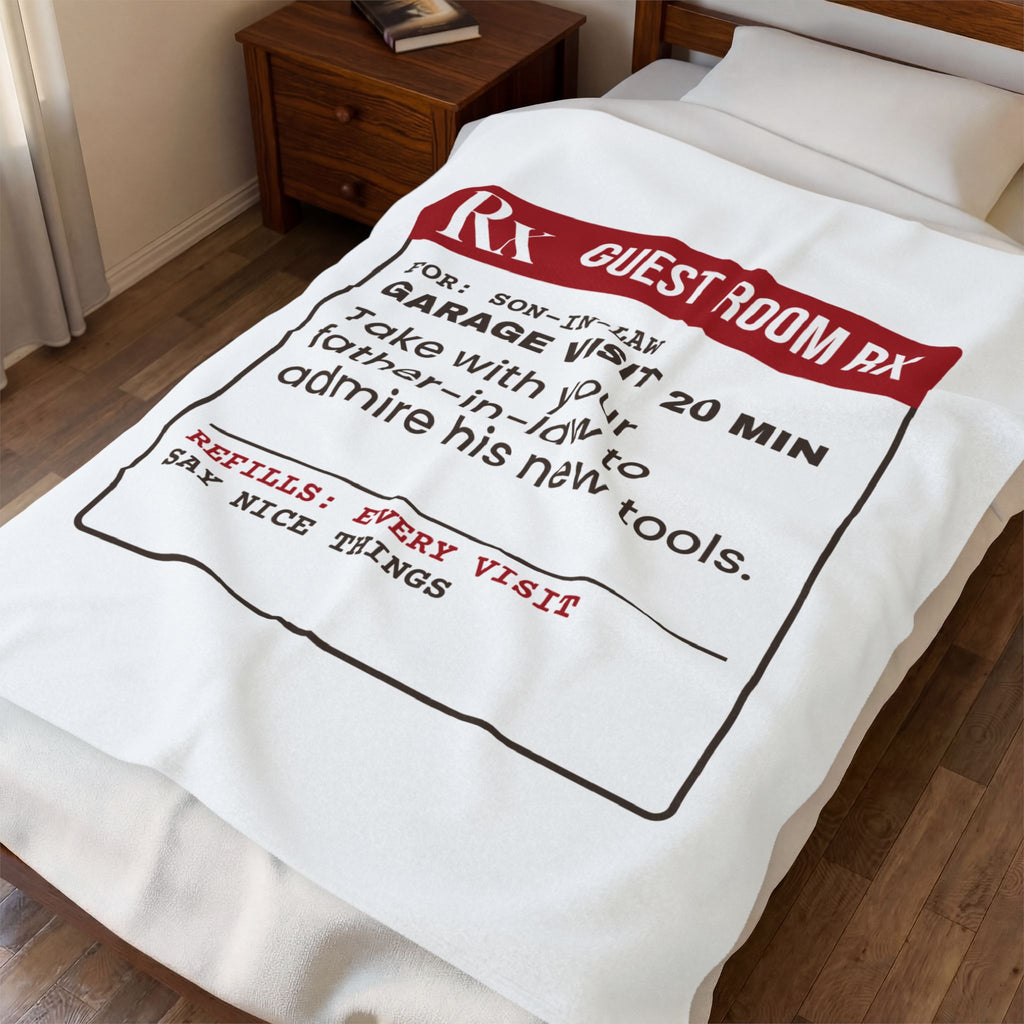 Funny Christmas Son In Law Throw Blanket Garage Visit Prescription
