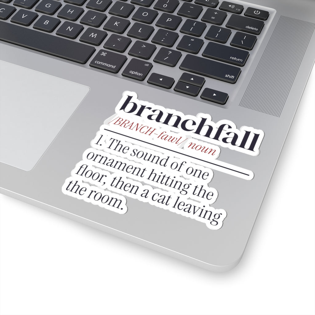 Funny Christmas Sticker Branchfall Cat Definition For Cat Owners