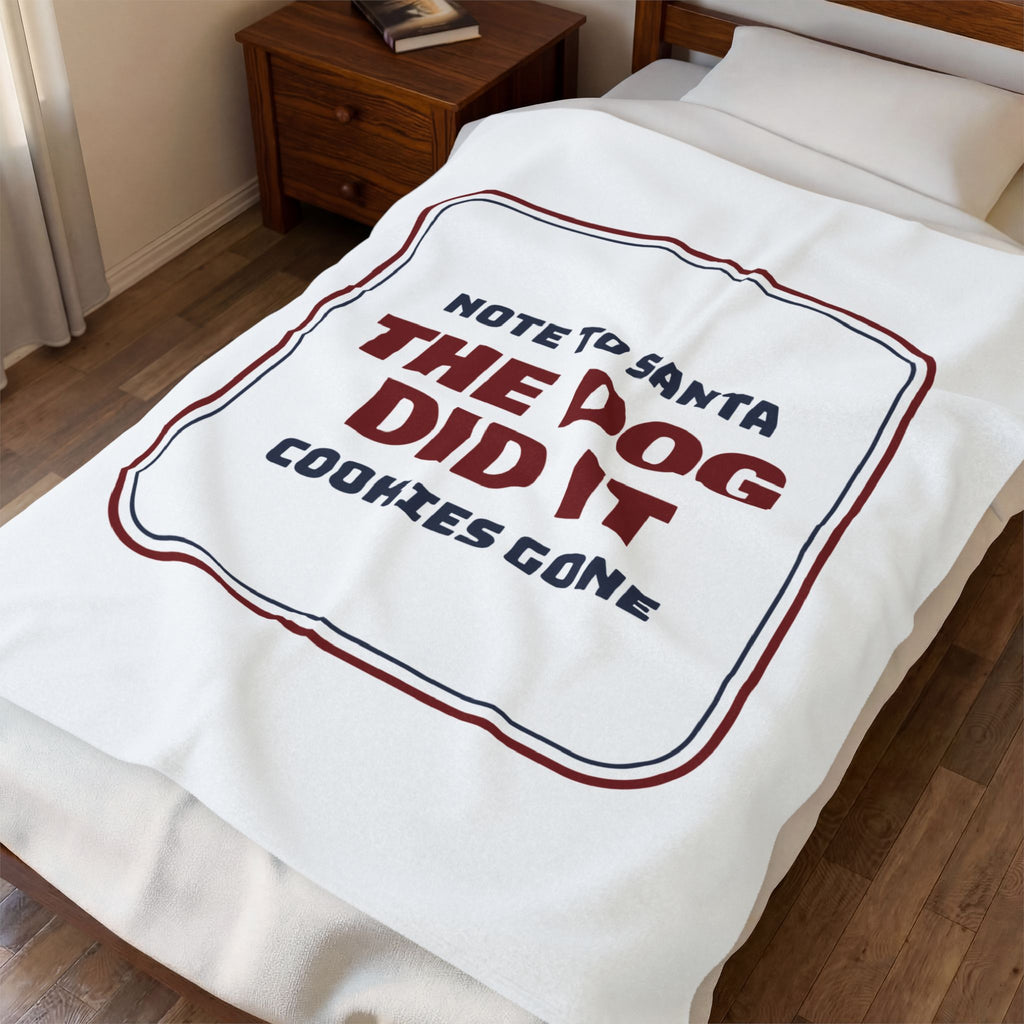 Funny Christmas Throw Blanket Note To Santa The Dog Did It For Dog Owners
