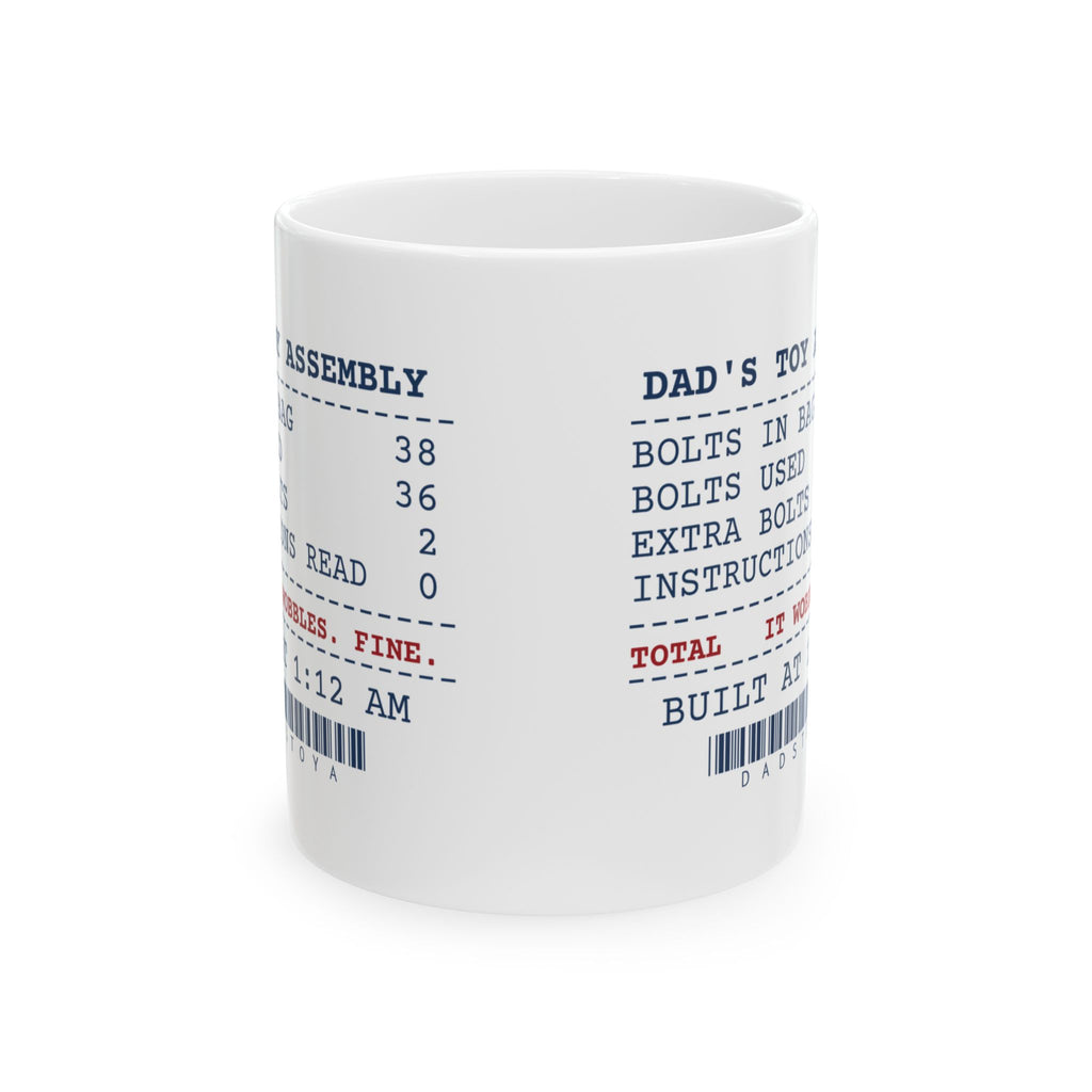 Funny Christmas Coffee Mug Dad Toy Assembly Two Extra Bolts For Dad