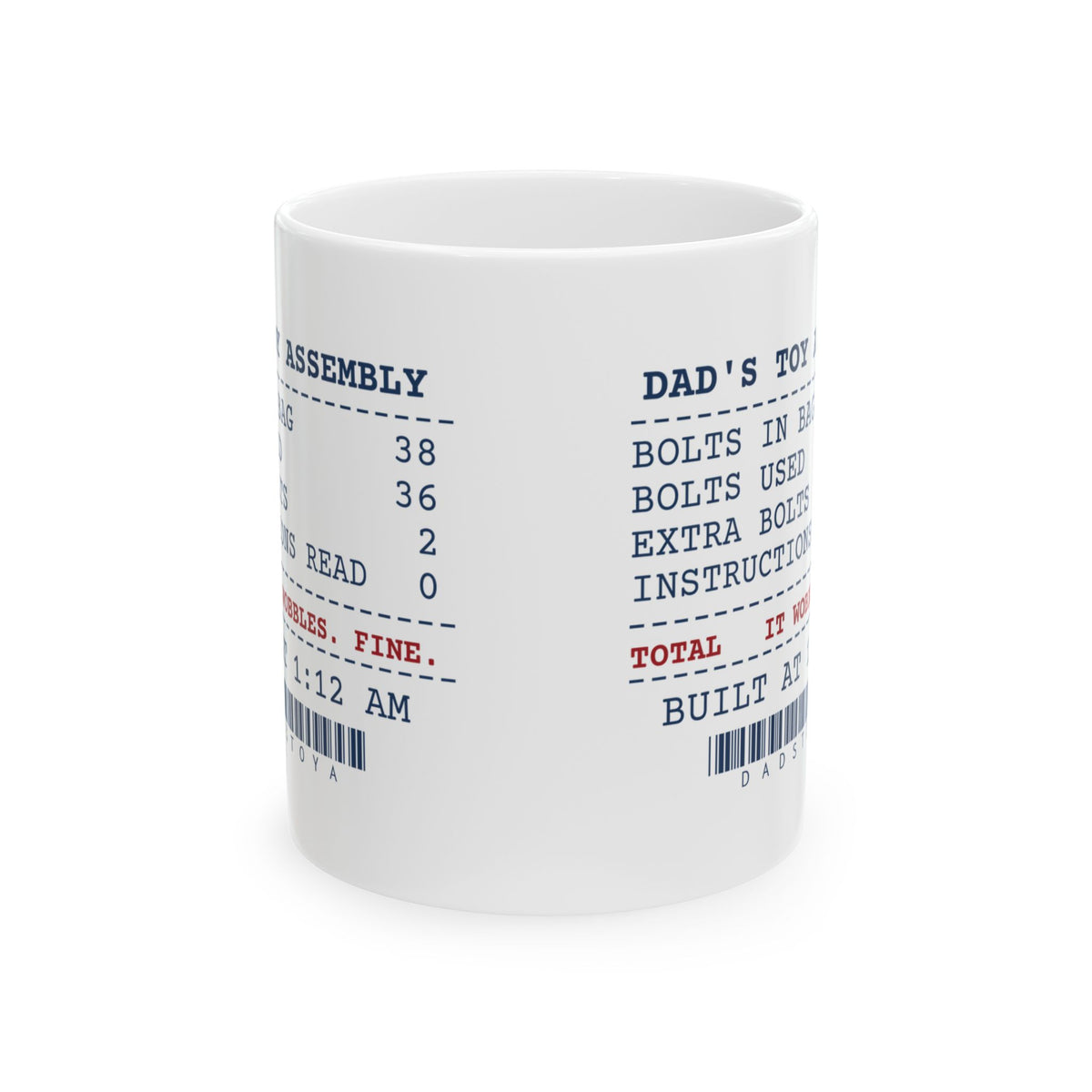 Funny Christmas Coffee Mug Dad Toy Assembly Two Extra Bolts For Dad