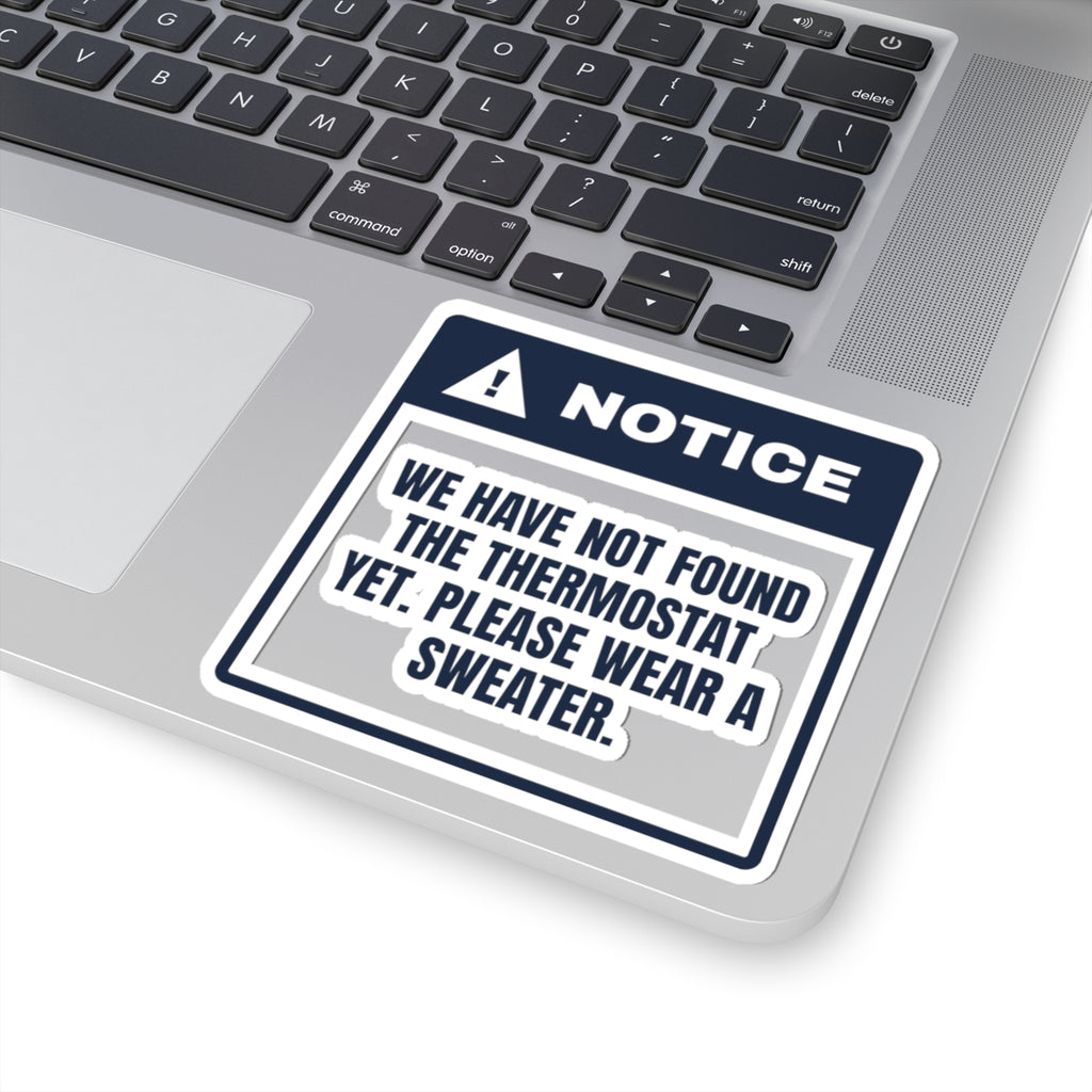 Funny New Home Christmas Sticker Thermostat Not Found Notice