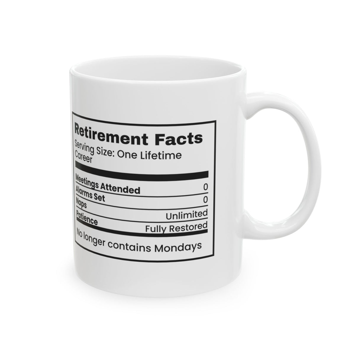 Retirement Facts Zero Meetings Coffee Mug For Dad