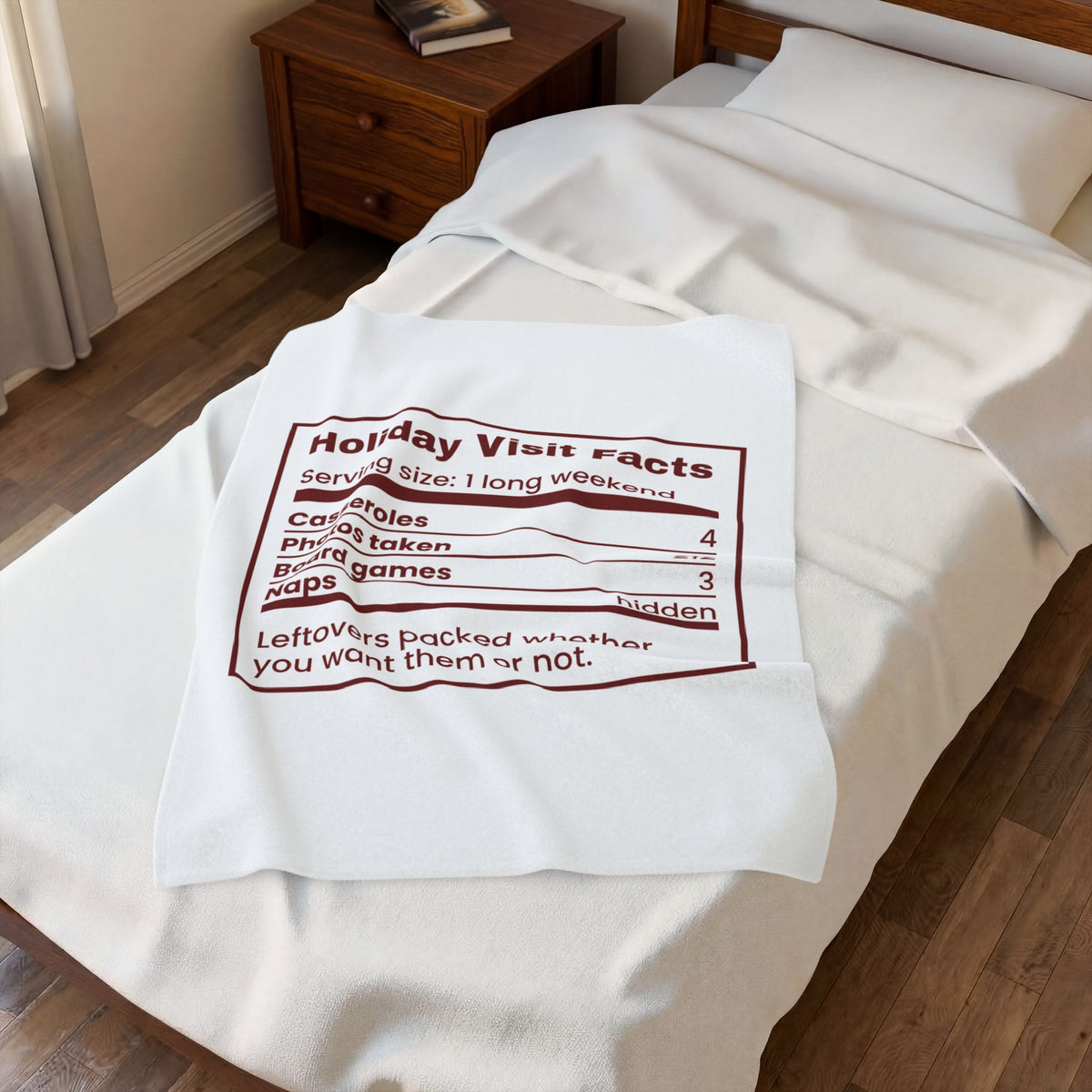 Funny Christmas In-Laws Throw Blanket Holiday Visit Facts Label